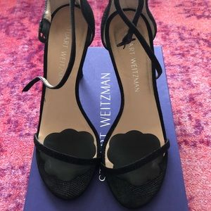 Black Strappy Stuart Weitzman Nudist Heels